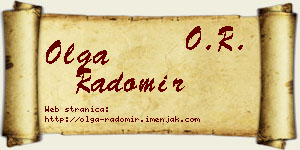 Olga Radomir vizit kartica